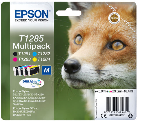 Epson Fox Multipack 4-colours T1285 DURABrite Ultra Ink Epson Fox Multipack 4-colours T1285 DURABrite Ultra Ink